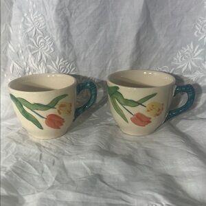 Vintage Franciscan Tulip Pattern -Set Of Two Cups-Made in England